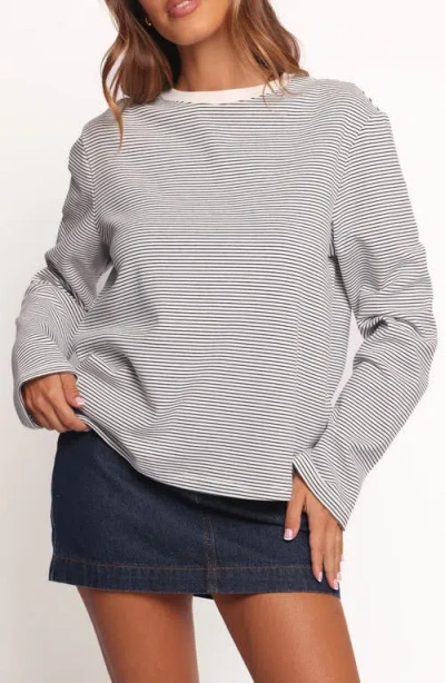 Petal And Pup Petal & Pup Ruva Stripe Long Sleeve T-shirt In Gray