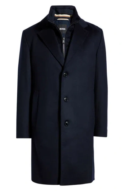 Hugo Boss Boss Jared 3-in-1 Coat With Removable Bib In Blue