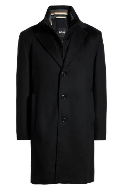Hugo Boss Boss Jared 3-in-1 Coat With Removable Bib In Black