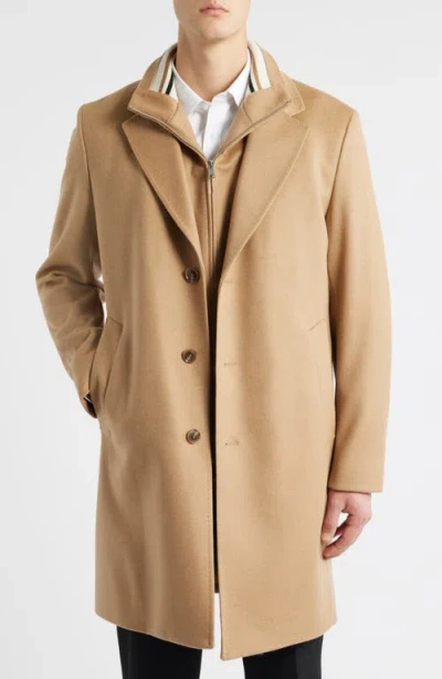 Hugo Boss Boss Jared 3-in-1 Coat With Removable Bib In Brown