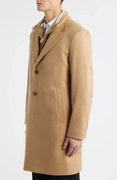 Hugo Boss Boss Jared 3-in-1 Coat With Removable Bib In Brown