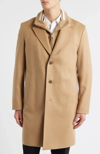 Hugo Boss Boss Jared 3-in-1 Coat With Removable Bib In Brown