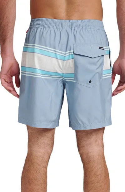 Quiksilver Everyday Stripe Volley Swim Trunks In Blue