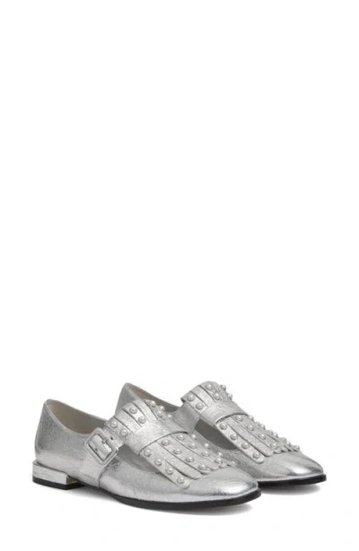 Lk Bennett Studded Fringe Loafer In Metallic