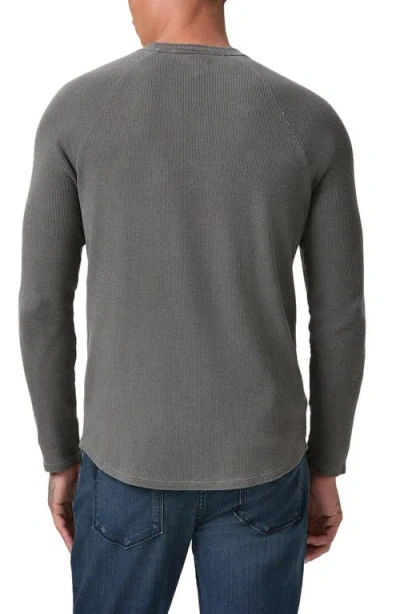 Paige Davies Long Sleve Waffle Cotton Blend T-shirt In Gray