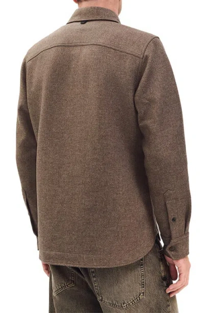 Rag & Bone Chelsea Wool Blend Flannel Snap-up Shirt Jacket In Brown