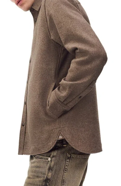 Rag & Bone Chelsea Wool Blend Flannel Snap-up Shirt Jacket In Brown