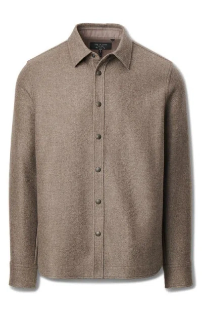 Rag & Bone Chelsea Wool Blend Flannel Snap-up Shirt Jacket In Brown