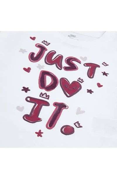 Nike Kids' Essentials Cotton Graphic T-shirt In White