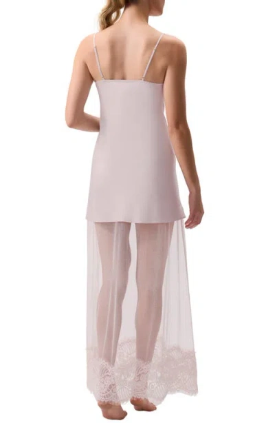 Rya Collection Serenade Lace & Mesh Panel Carmeuse Nightgown In Pink