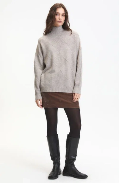 Deluc Asher Textured Mock Neck Sweater In Gray