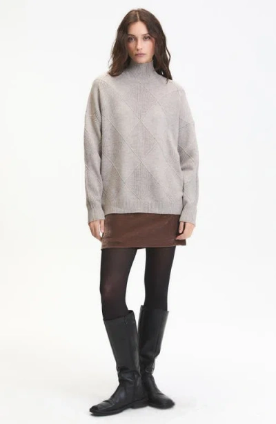 Deluc Asher Textured Mock Neck Sweater In Gray