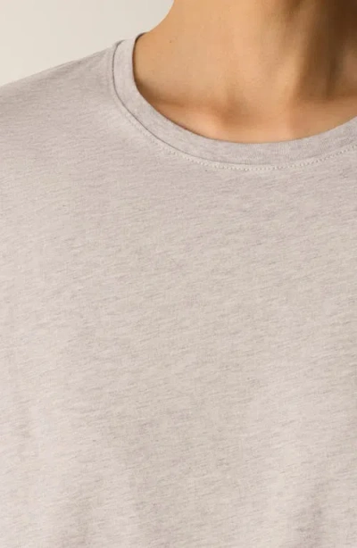 Eileen Fisher Melange Fine Organic Cotton Jersey Round Neck Tee In Neutral