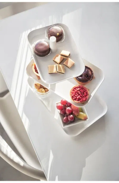 Yamazaki Tower Three-tier Steel Serving Stand In White
