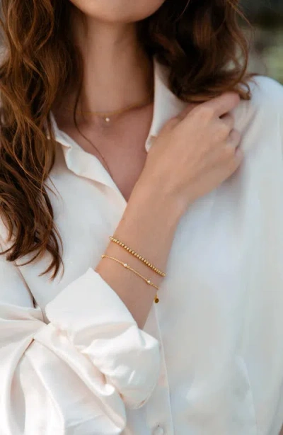 Vincero The Sapphire Trio Station Bracelet In Gold