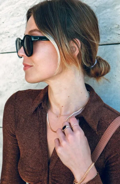 Vincero Bezel Sapphire Pendant Necklace In Gold