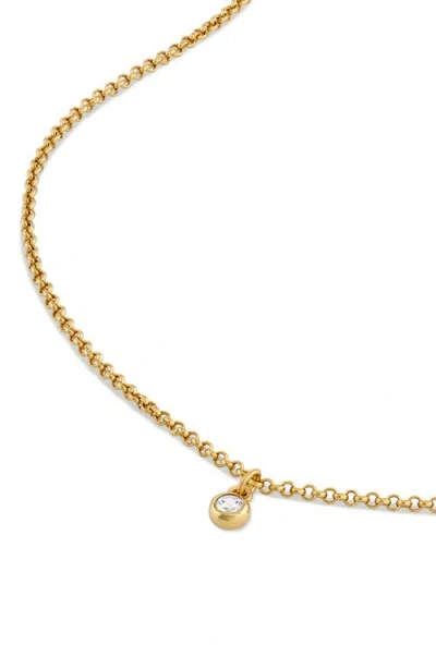 Vincero Bezel Sapphire Pendant Necklace In Gold