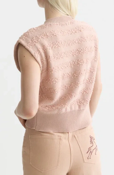 Scotch & Soda Bouclé Stripe Cotton Blend Sweater Vest In Neutral