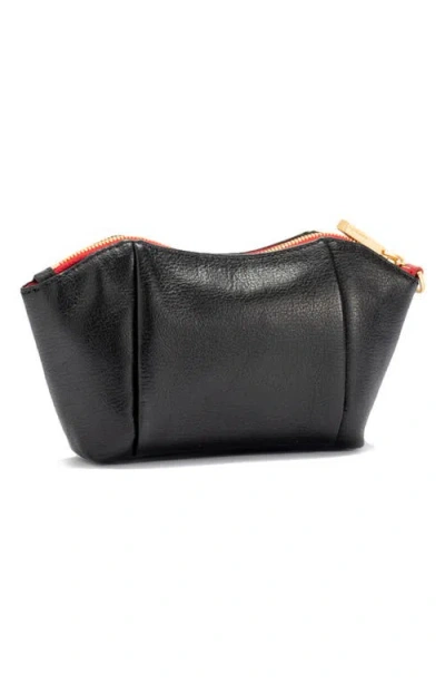 Hammitt Paul Pocket Black Press Brushed Gold Red Zip