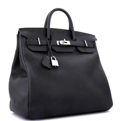 Pre-owned Hermes  Hermes Hac Birkin Bag Black Togo With Palladium Hardware 40 In Black