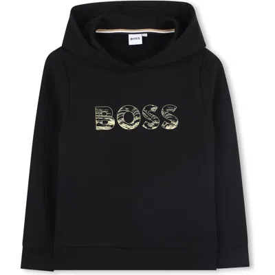 Bosswear Boss Kidswear Kids' Cotton Blend Pullover Hoodie In Black