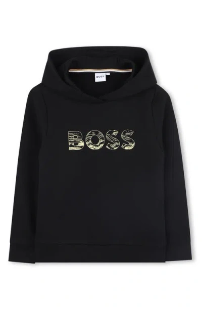 Bosswear Boss Kidswear Kids' Cotton Blend Pullover Hoodie In Black