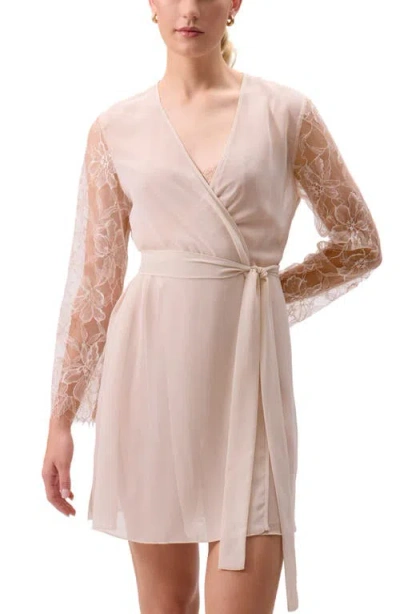 Rya Collection Sincerity Short Chiffon Robe In Neutral