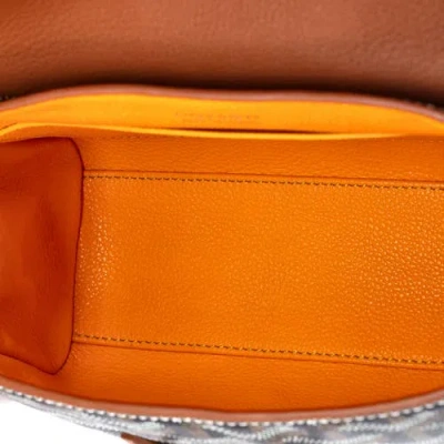 Pre-owned Goyard  Goyard Structured Saigon Top Handle Bag Coated Canvas With Leather Mini In Brown