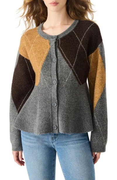 Steve Madden Lillie Crewneck Cardigan Sweater In Multi