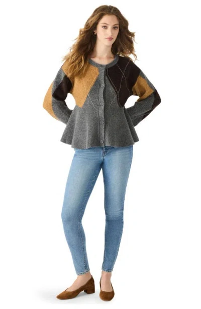 Steve Madden Lillie Crewneck Cardigan Sweater In Multi