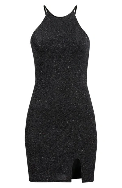 Jump Apparel Glitter Body-con Minidress In Black