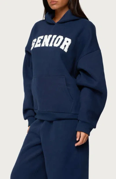 Edikted Senior Girl Oversized Hoodie In Blue