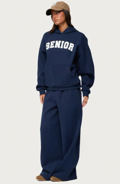 Edikted Senior Girl Oversized Hoodie In Blue