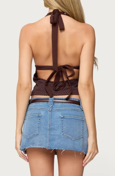 Edikted Ginny Mixed Polka Dot Halter Top In Multi