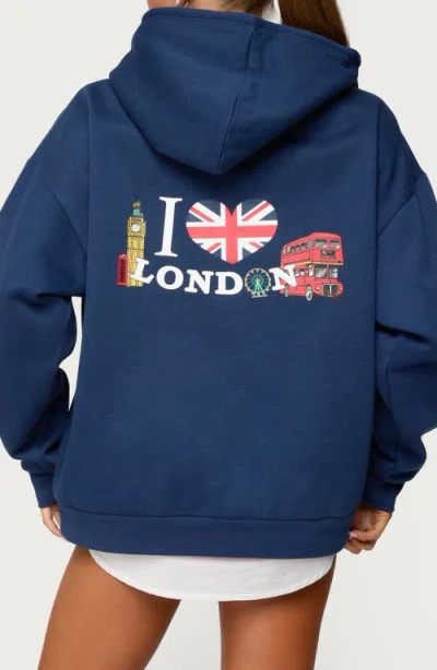 Edikted Love London Oversized Hoodie In Blue