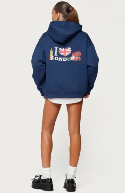 Edikted Love London Oversized Hoodie In Blue