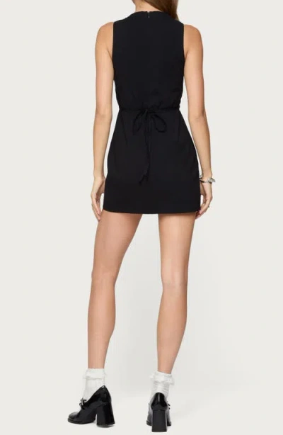 Edikted Raphaella Skirted Stretch Cotton Romper In Black