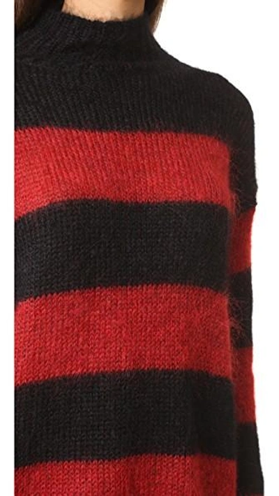 Shop R13 Nancy Sweater In Black/red