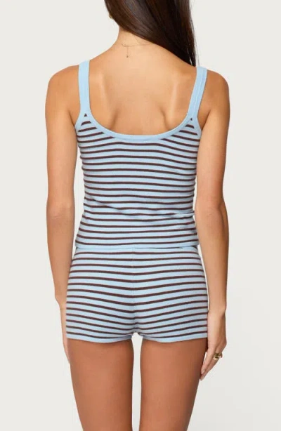 Edikted Lillian Striped Knit Tank Top In Blue