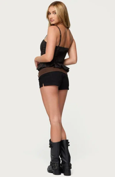 Edikted Kiya Stripe Peplum Camisole In Black