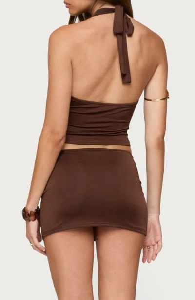 Edikted Isaiah Abstract Ring Halter Top In Brown