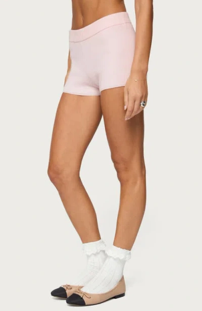 Edikted Lorie Ribbed Knit Shorts In Pink