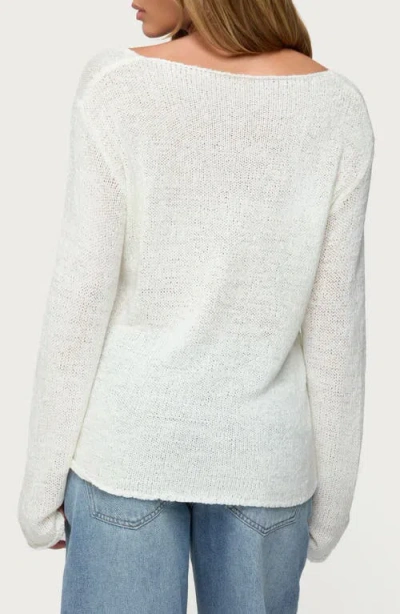 Edikted Palm Springs Light Knit Sweater In White