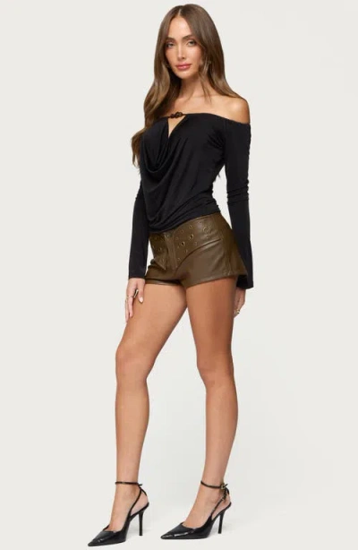 Edikted Kezya Drape Off The Shoulder Top In Black