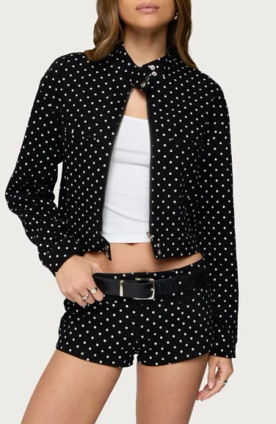 Edikted Tabitha Polka Dot Jacket In Black