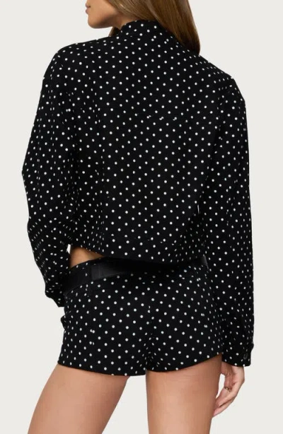 Edikted Tabitha Polka Dot Jacket In Black