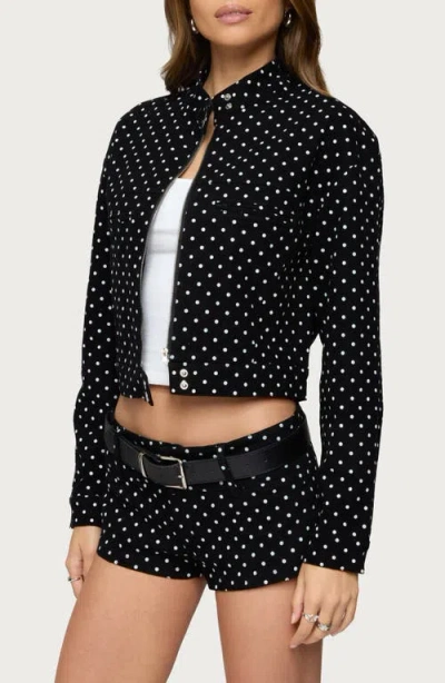 Edikted Tabitha Polka Dot Jacket In Black