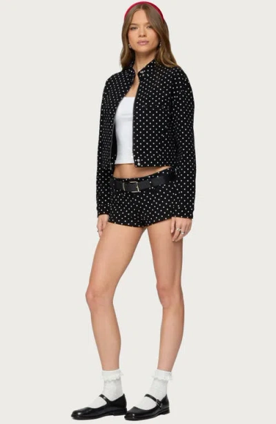 Edikted Tabitha Polka Dot Jacket In Black