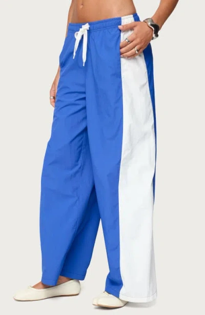 Edikted Jaye Contrast Panel Track Pants In Blue