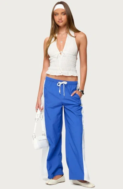 Edikted Jaye Contrast Panel Track Pants In Blue